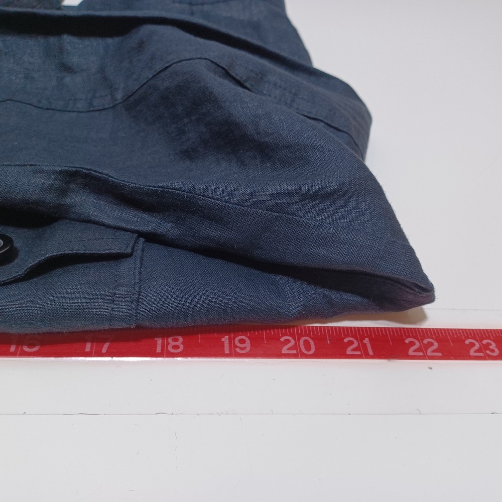 Linden Hill Linen Shirt Jacket Womens L Black Lagenlook Capsule Coastal Layer - Picture 6 of 8